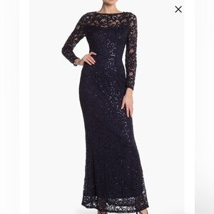 Long sleeve purple Marina sequin dress.Worn. Like new some piling in armpit area